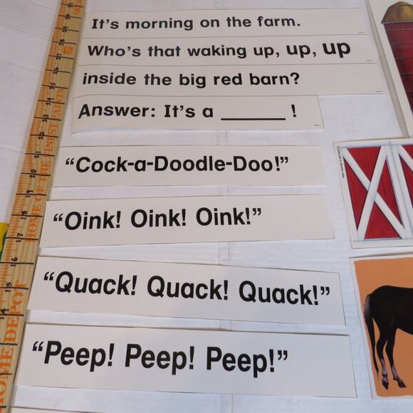 Farm Animals POCKET CHART complete set LAMINATED Scholastic - Picture 5 of 11